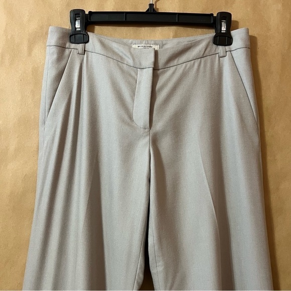 Burberry | NWT Wool Cashmere Wide Leg Tailored Trousers Pants Stone Size 4 - Picture 5 of 13